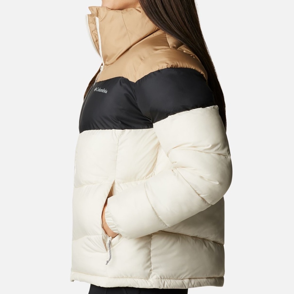 columbia color-blocked puffer jacket
